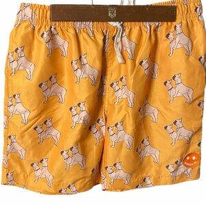 Vilebrequin Men's Orange Dog Print Swim Trunks